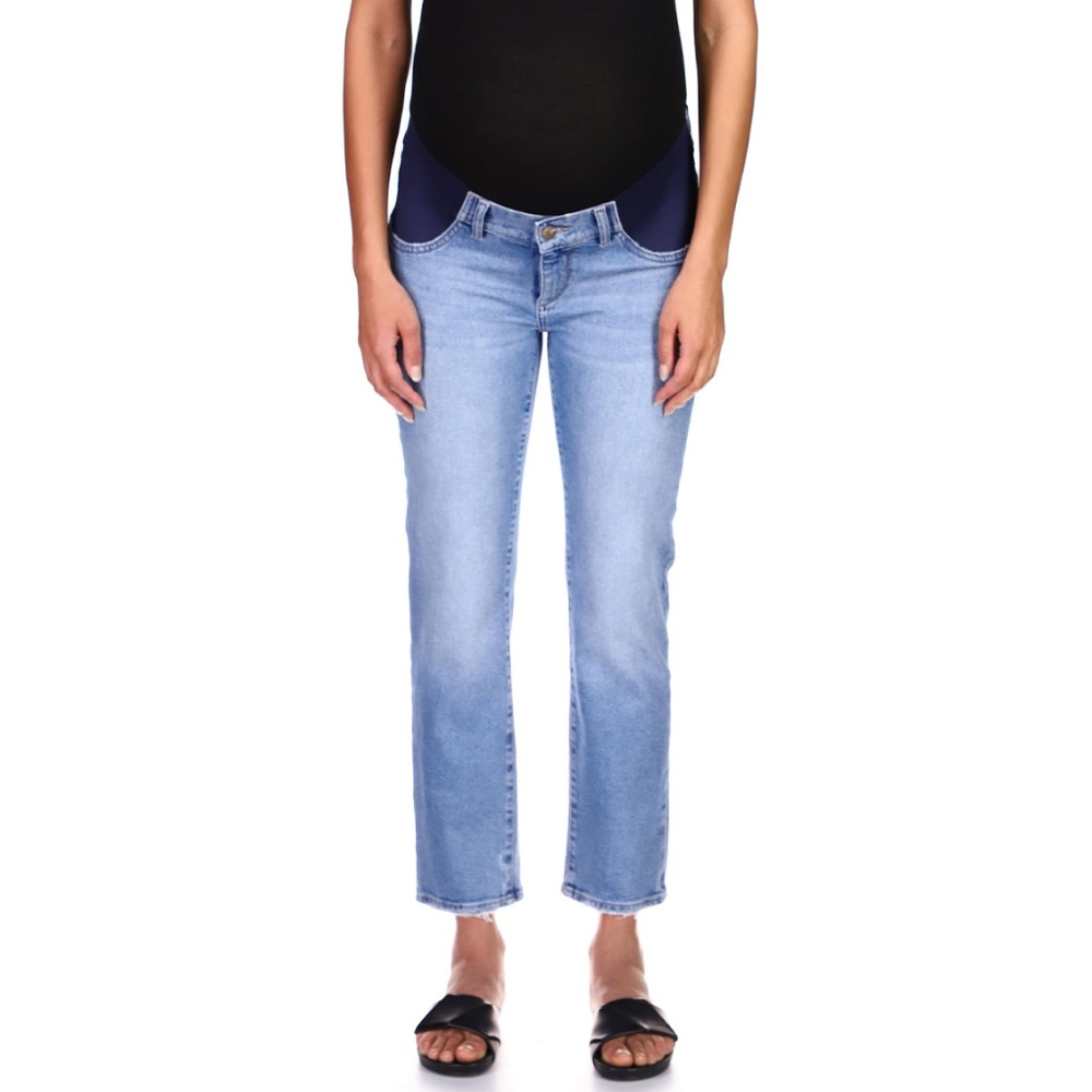 DL1961 Light Blue Maternity Straight-Leg Jeans